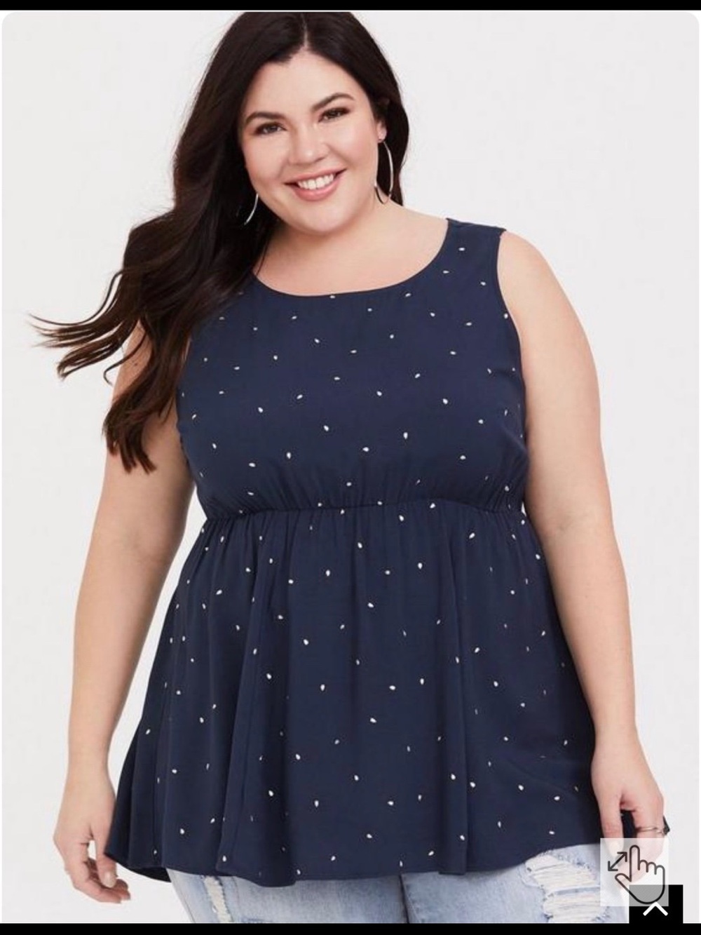 NEW torrid sleeveless vivid blue challis babydoll top size 5 5x